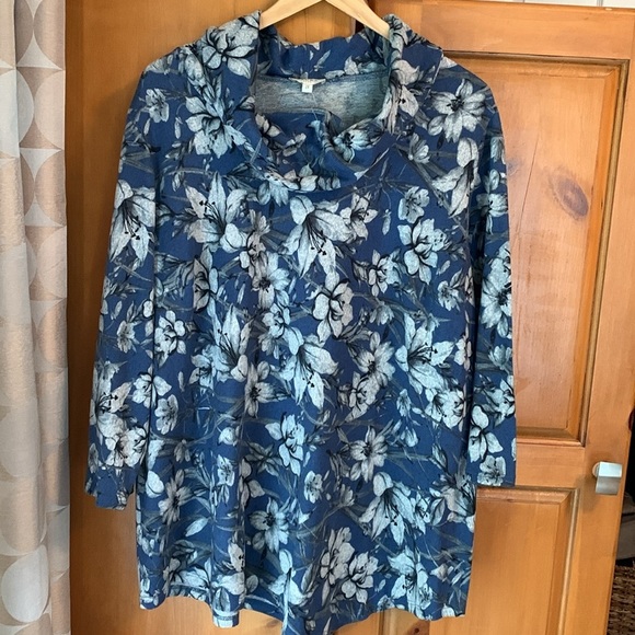 NWT Laura Floral Cowl Neck 2X - Picture 2 of 5